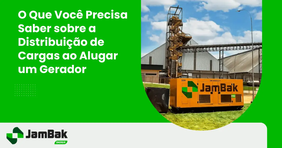 distribuição de cargas ao alugar um gerador