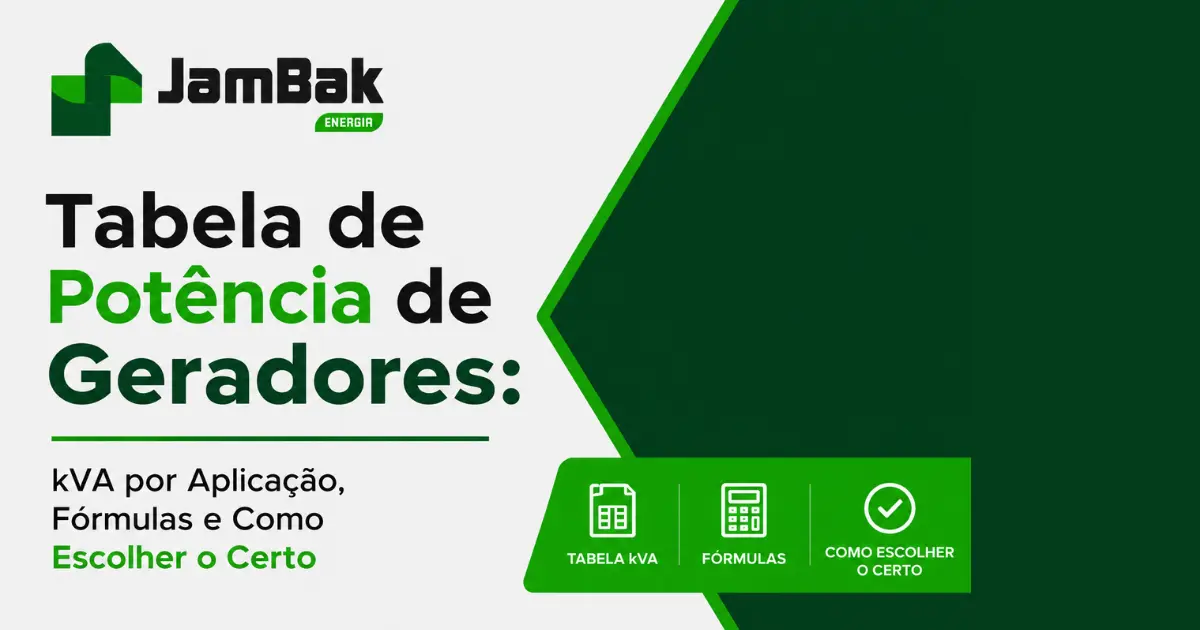 tabela de potencia de gerador