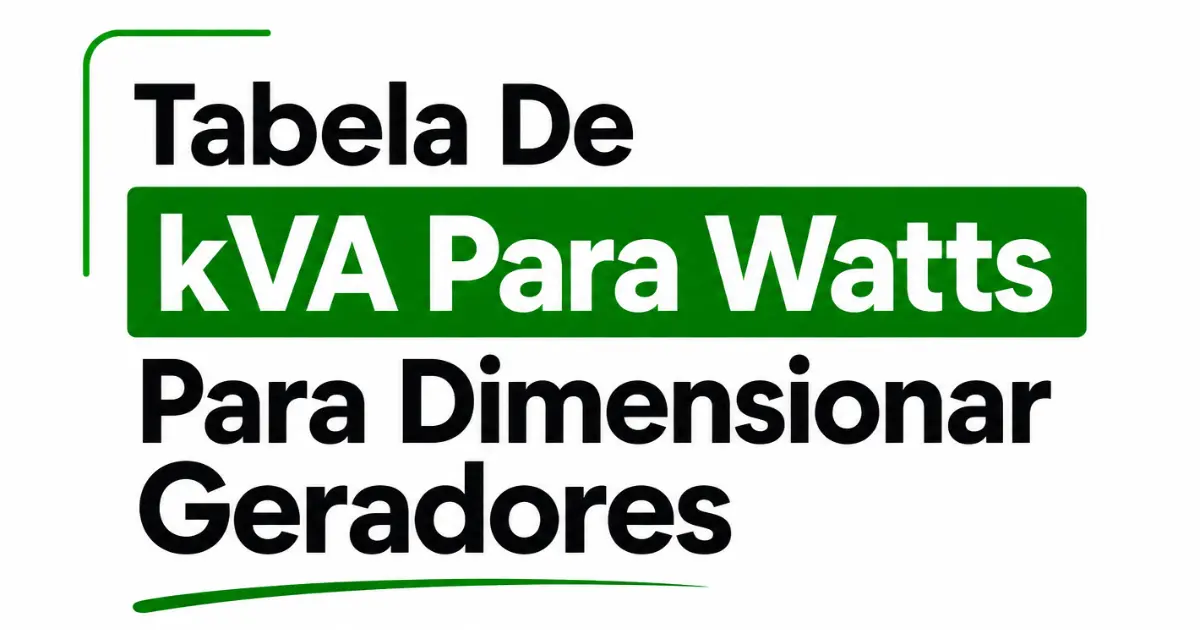 tabela de kva para watts